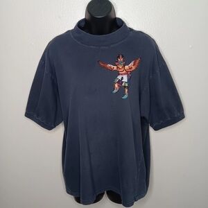 Vintage 80s Gitano Womens 2XL T-shirt Native Tribal Single Stitch Black 38/18W